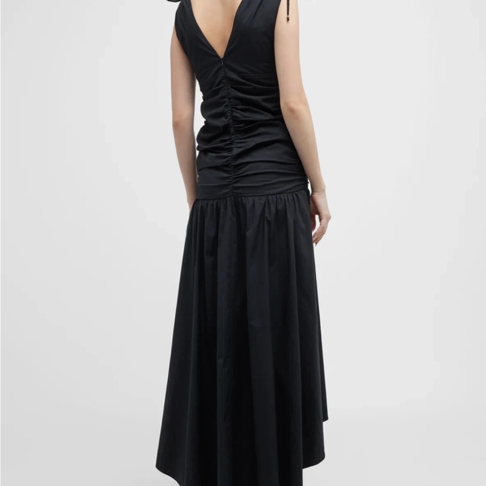 NWT Veronica Beard Perrin Ruched High-Low  Maxi Black Dress - Picture 4 of 10